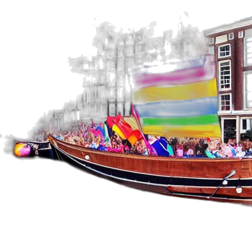 photorealistic, pride, celebrated, amsterdam transparent PNG cut-out