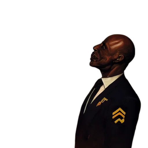 jacket, staff, face, robot transparent PNG cut-out