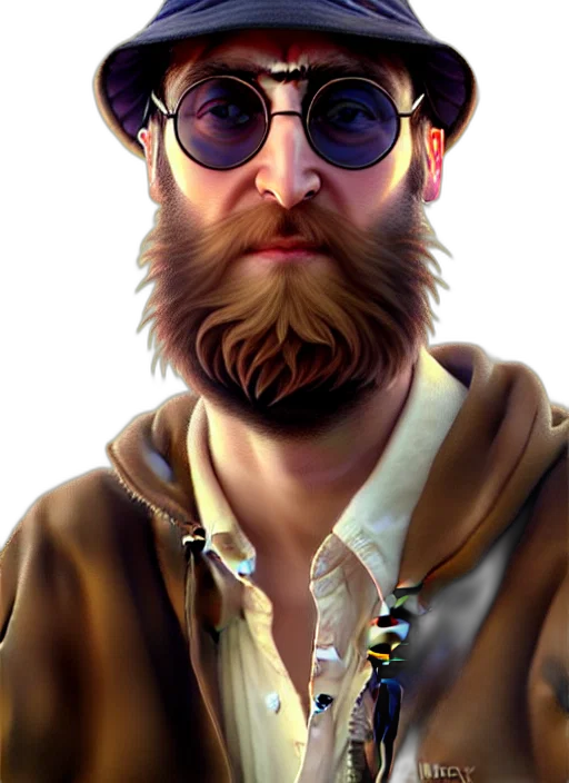 staff, hat, face, jacket, fantasy art, photorealistic, concept art, 3d render transparent PNG cut-out