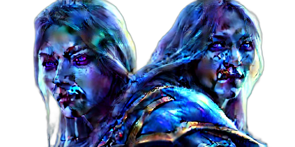 concept art, 3d render, cyberpunk, photorealistic, neon lights, outer space, underwater, blue transparent PNG cut-out