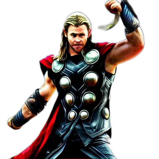 comic book art, concept art, fantasy art, 3d render, chris, hemsworth, thor, getting transparent PNG cut-out