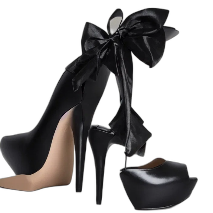 shoes, 3d render, dark, stiletto, shoe, inspired, darth, vader transparent PNG cut-out
