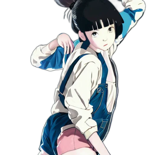 jacket, staff, dress, hat, anime, concept art, cartoon, vaporwave transparent PNG cut-out