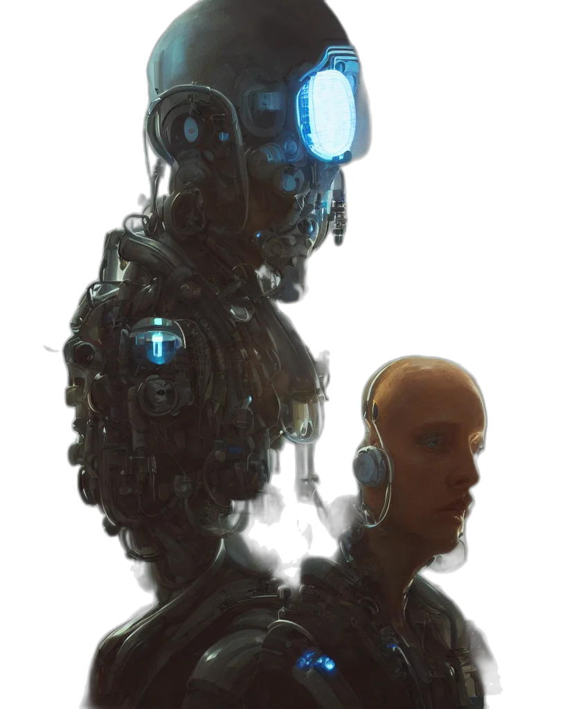 robot, face, mask, creature transparent PNG cut-out