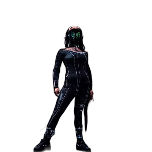 jacket, mask, creature, dress, cyberpunk, concept art, 3d render, outer space transparent PNG cut-out