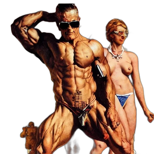 cyberpunk, comic book art, concept art, photorealistic transparent PNG cut-out
