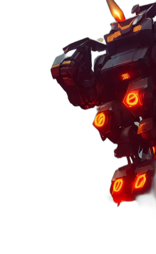 robot, weapon, mask, 3d render transparent PNG cut-out