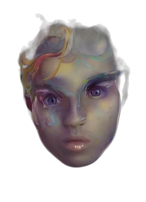 face, mask, crown, creature, watercolor, fantasy art, concept art, photorealistic transparent PNG cut-out