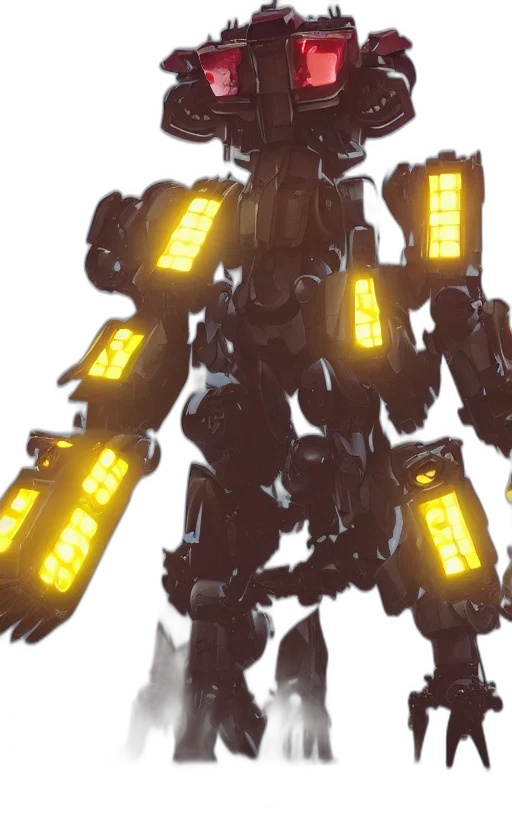 robot, weapon, concept art, 3d render transparent PNG cut-out