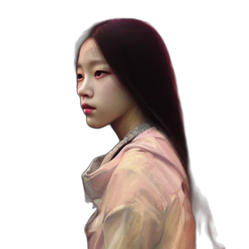 face, hair, creature, staff transparent PNG cut-out