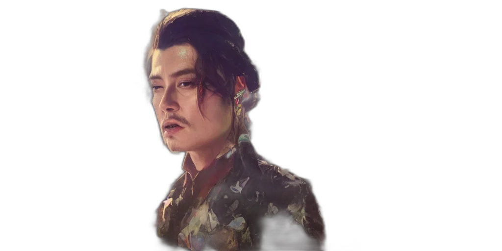 face, staff, dragon, jacket, photorealistic, fantasy art, concept art, oil painting transparent PNG cut-out