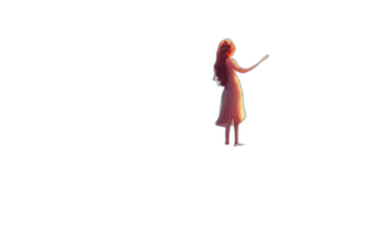 dress, robot, creature, staff, concept art, 3d render, pixel art, watercolor transparent PNG cut-out