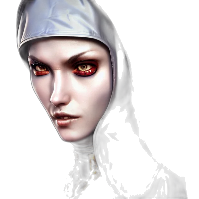 face, mask, robot, hat, concept art, fantasy art, photorealistic, 3d render transparent PNG cut-out