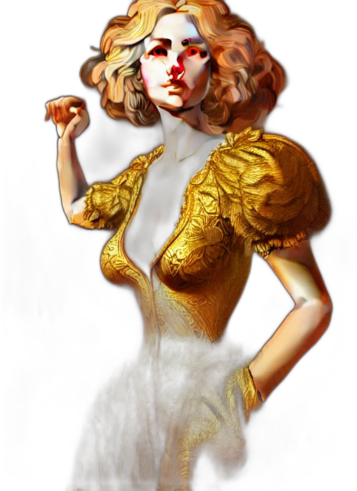 dress, crown, jewelry, staff transparent PNG cut-out