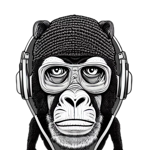 mask, animal, face, jacket, cartoon, comic book art, concept art, pixel art transparent PNG cut-out