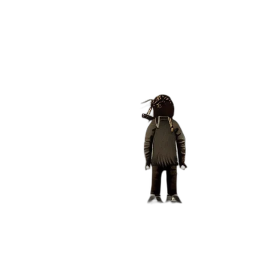 jacket, creature, staff, robot transparent PNG cut-out