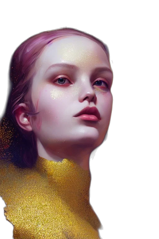 face, robot, crown, jewelry, photorealistic, fantasy art, oil painting, concept art transparent PNG cut-out