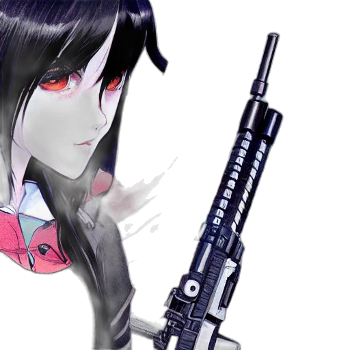 weapon, robot, anime, vaporwave transparent PNG cut-out