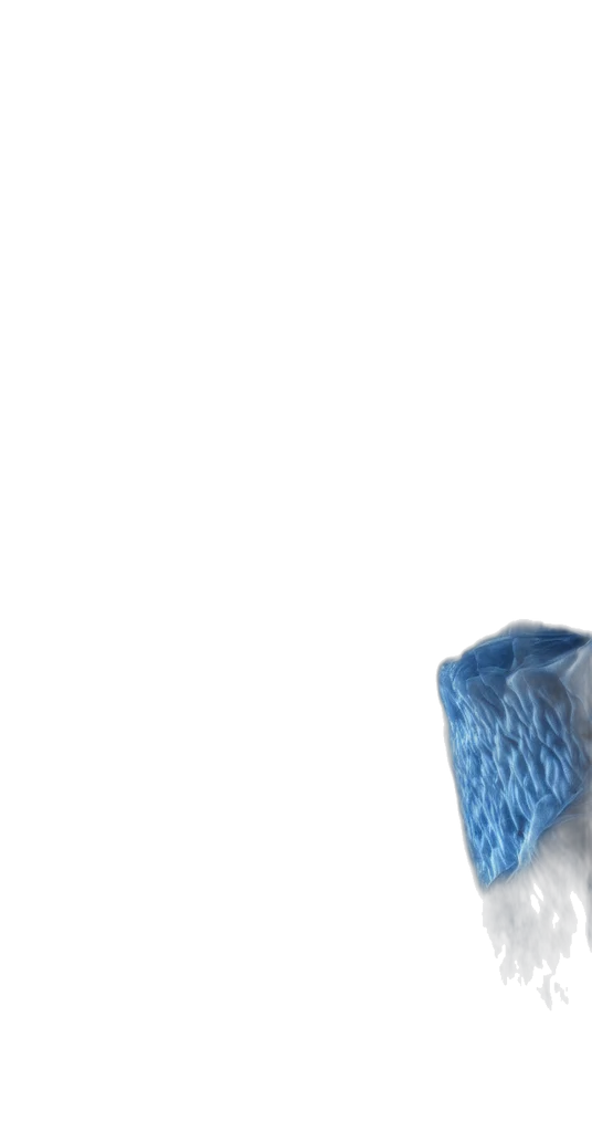 mask, hat, staff, bottle, 3d render, photorealistic, concept art, blue transparent PNG cut-out