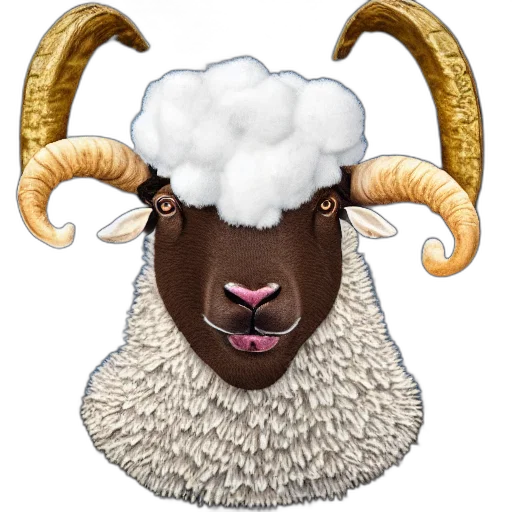 animal, pixel art, portrait, gordon, ramsay, ram, sheep, horns transparent PNG cut-out
