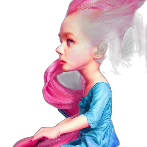 hair, face, dress, creature transparent PNG cut-out