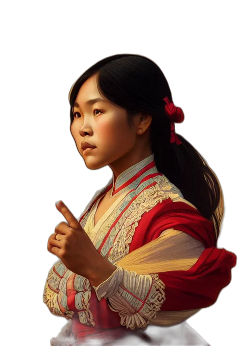 staff, face, dress, photorealistic, concept art, oil painting, red, symmetry transparent PNG cut-out