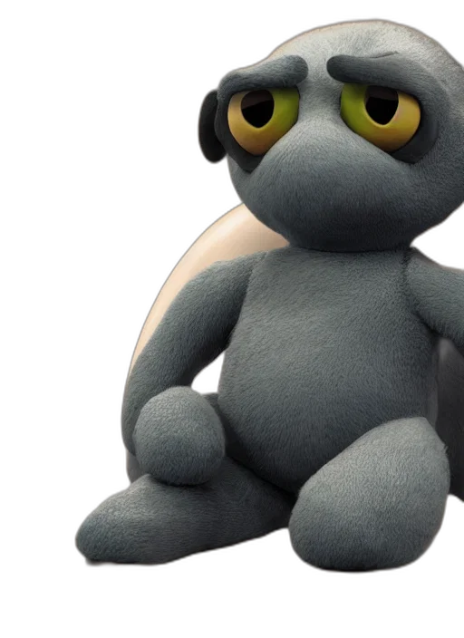 3d render, close, stuffed, animal, table, raytraced, image, pixar transparent PNG cut-out