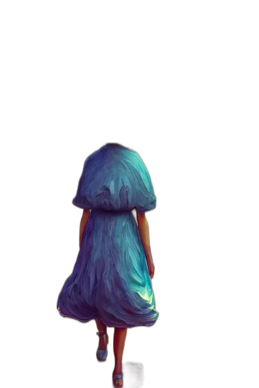 dress, hat, creature, hair, concept art, watercolor, 3d render, fantasy art transparent PNG cut-out