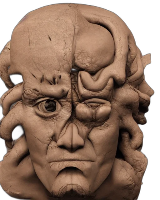 mask, face, creature, 3d render transparent PNG cut-out