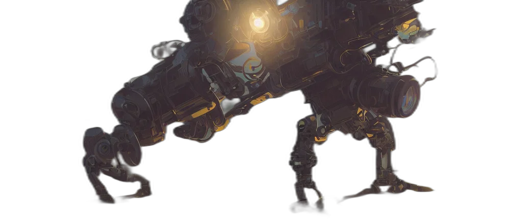 robot, weapon, sword, concept art, cyberpunk, fantasy art, conformed, reflex transparent PNG cut-out