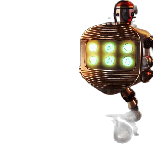 robot, 3d render, concept art, outer space, steampunk, made, matrix, code transparent PNG cut-out