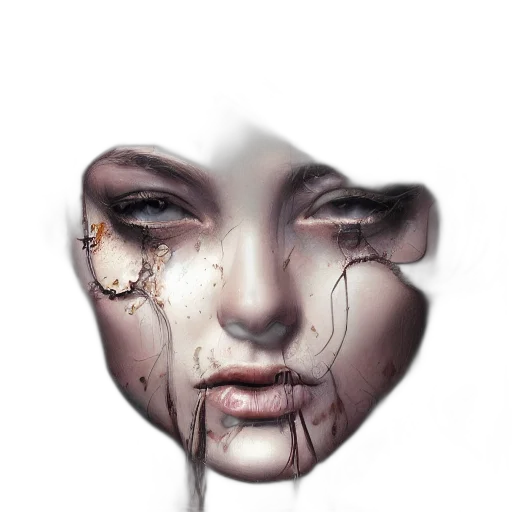 face, mask, umbrella, photorealistic transparent PNG cut-out