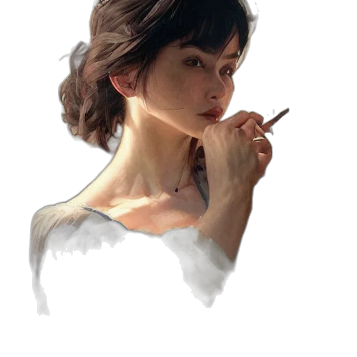 face, dress, staff, jewelry transparent PNG cut-out
