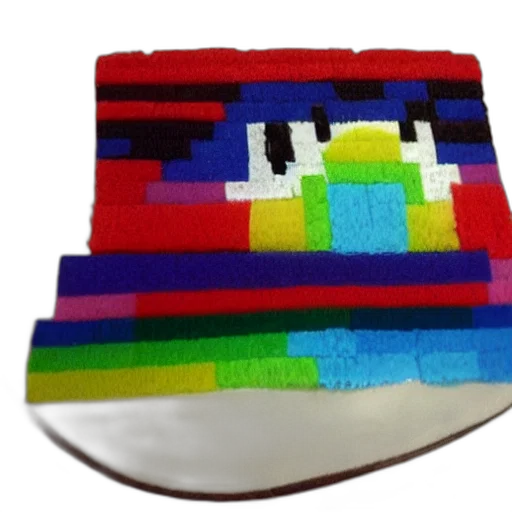 hat, crown, mask, jacket, pixel art, 3d render, colorful, neon transparent PNG cut-out