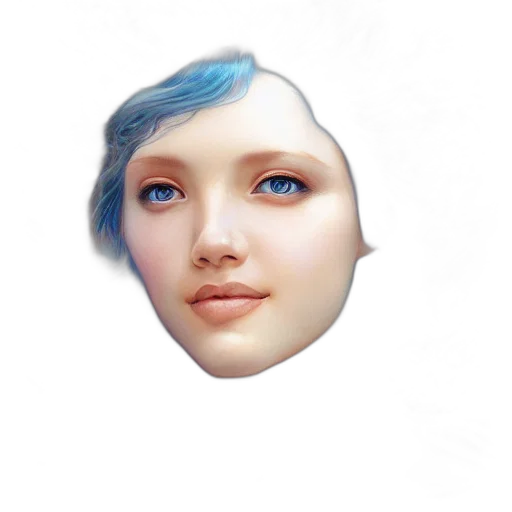 face, mask, robot, creature, photorealistic, 3d render, concept art, vaporwave transparent PNG cut-out