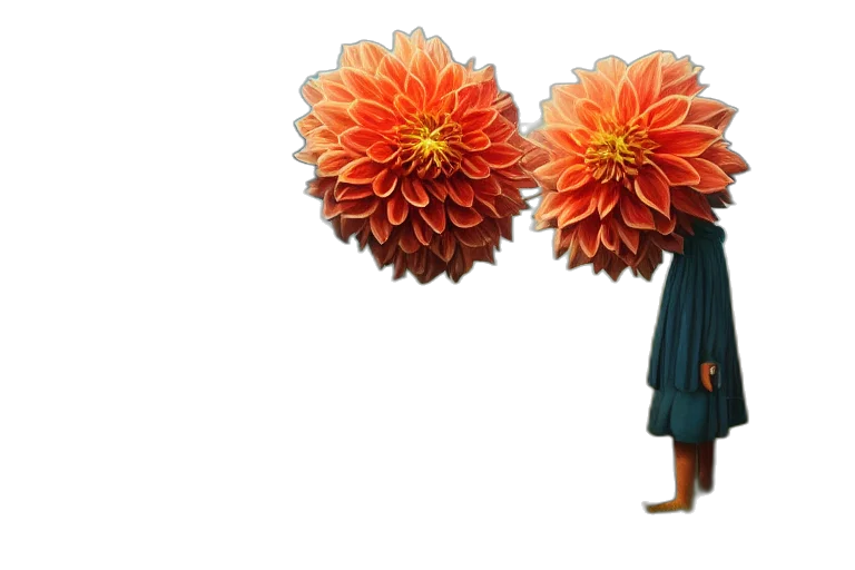 flower, crown, umbrella, jacket, 3d render, concept art, photorealistic, pixel art transparent PNG cut-out