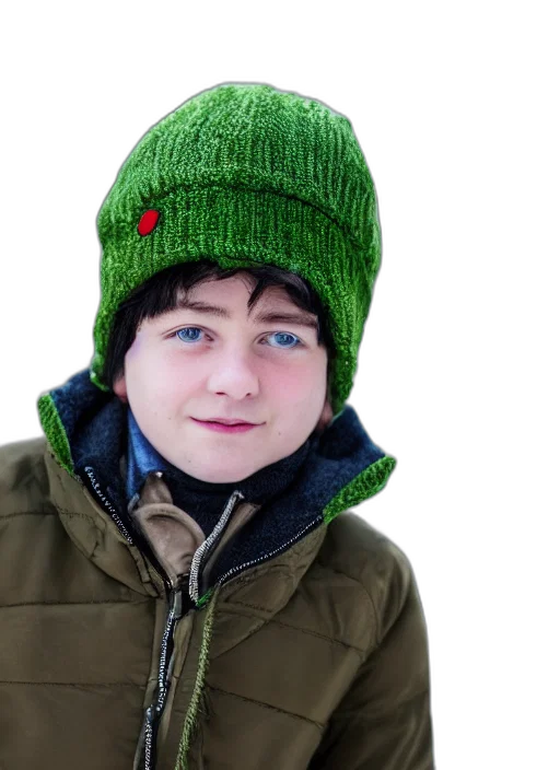hat, face, jacket, creature, photorealistic, 3d render, oil painting, concept art transparent PNG cut-out