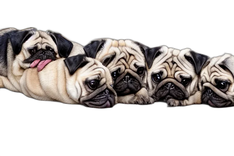 animal, photorealistic, pug, centipede transparent PNG cut-out