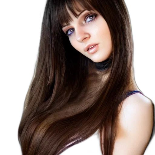 hair, photorealistic, anime, fantasy art, oil painting, beautiful, brunette, female transparent PNG cut-out