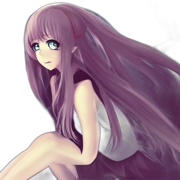 dress, hair, creature, face transparent PNG cut-out