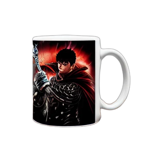 fantasy art, guts, berserk, mug transparent PNG cut-out