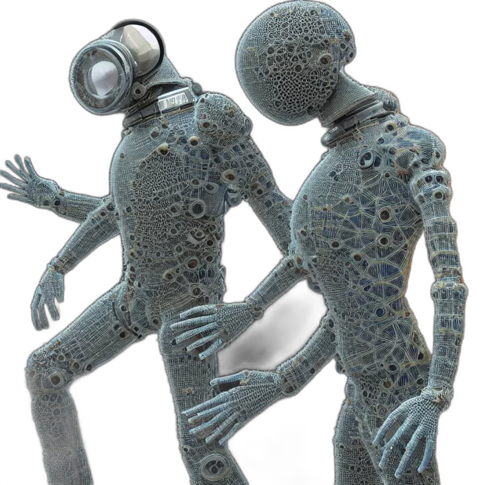 robot, 3d render, concept art, outer space transparent PNG cut-out