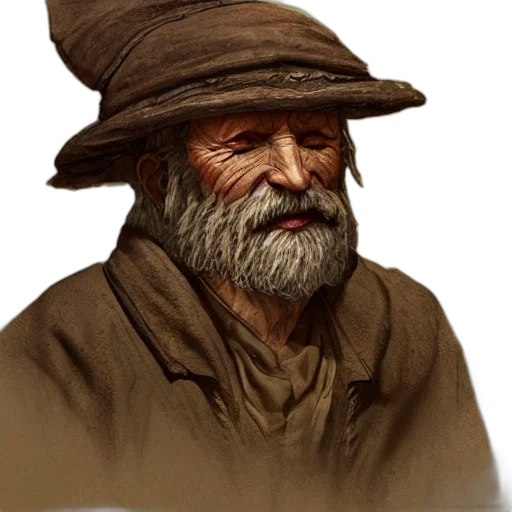 hat, face, staff, mask, concept art, photorealistic, fantasy art, oil painting transparent PNG cut-out