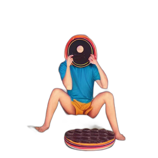 mask, hat, creature, hair, 3d render, concept art, pixel art, vaporwave transparent PNG cut-out