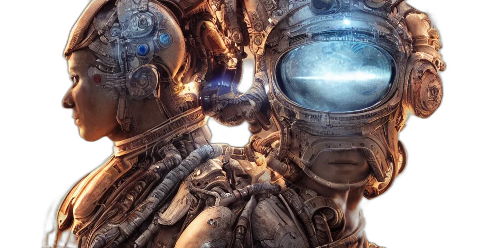 robot, concept art, outer space, space transparent PNG cut-out