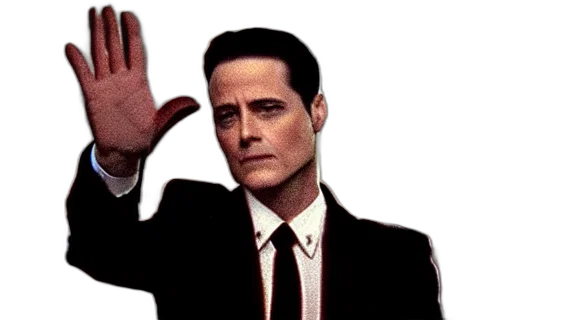 face, staff, agent, cooper, show, twin, peaks, waving transparent PNG cut-out