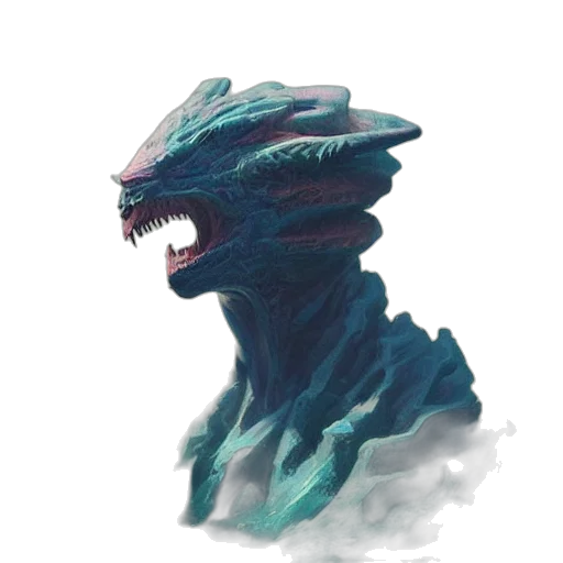 dragon, creature, face, mask, concept art, fantasy art, watercolor, 3d render transparent PNG cut-out