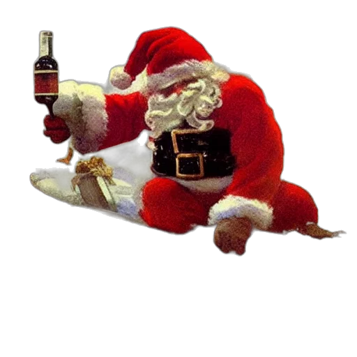 drunken, furious, berserker, santa transparent PNG cut-out
