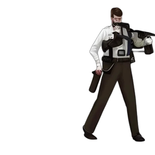 staff, jacket, weapon, robot, concept art, pixel art, cartoon, 3d render transparent PNG cut-out