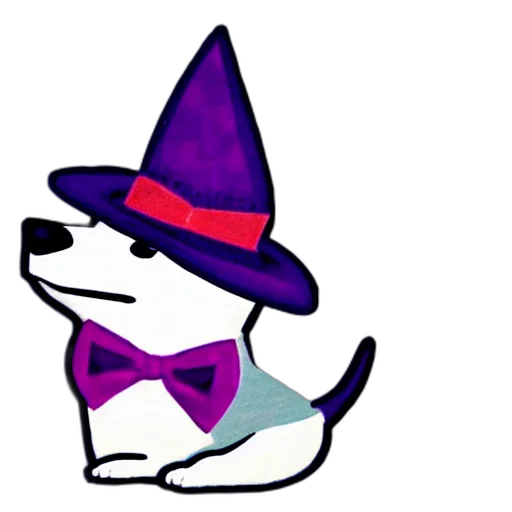 hat, staff, animal, pixel art, concept art, cartoon, watercolor, corgi transparent PNG cut-out